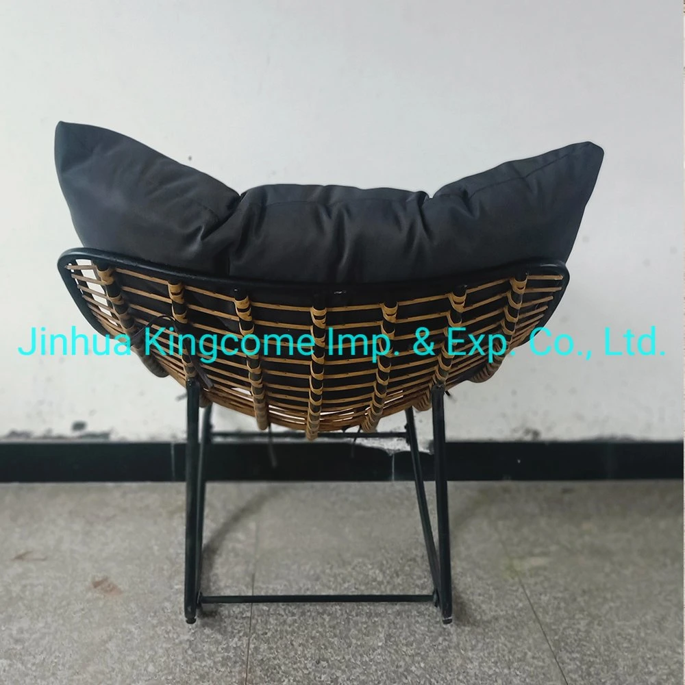 Garden Furniture Rattan Chair with Dark Gray Cushion /Patio Rocking Chair