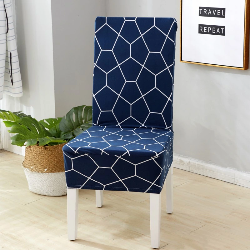 Removable Dark Blue Chair Cover /Dining Room Washable Stretch Chair Seat Cover Slipcover