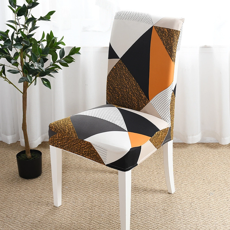 160GSM 3D Printing Pattern Spandex Stretch Chair Seat Cover Cheap Price Elastic Chair Cover for Dining Living Room