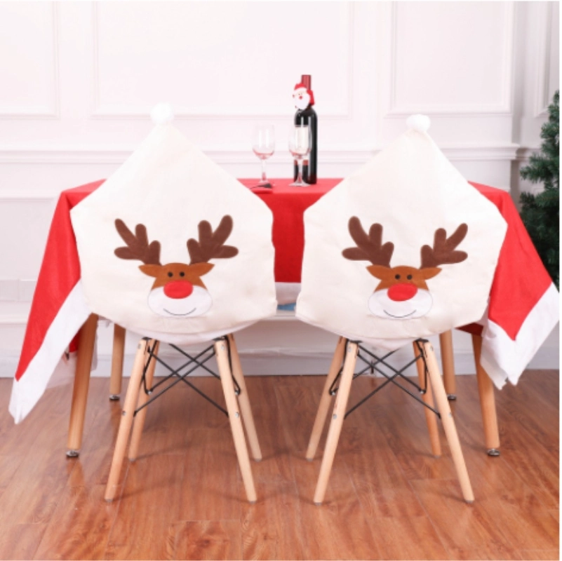 Polyester Nonwoven Chair Back Covers Christmas Chair Cover for Dining Roon