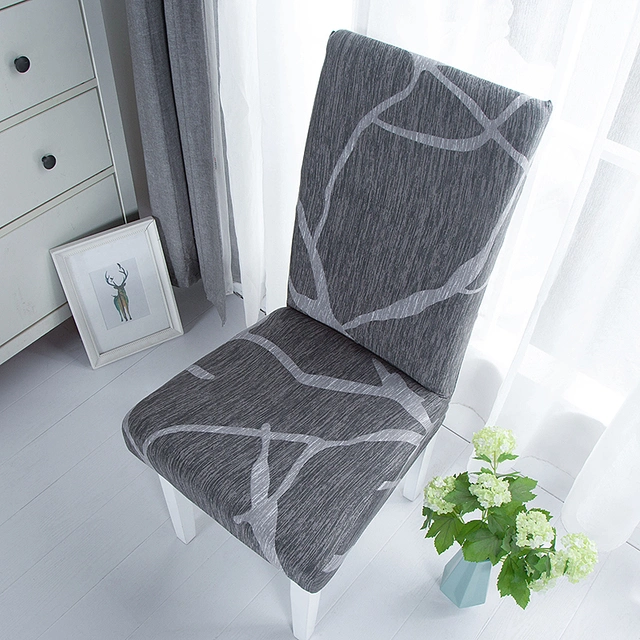 Modern Geometric Spandex Elastic Chair Cover Waterproof Plain Stretchable Chair Cover Hotel Dining Room Chair Cover