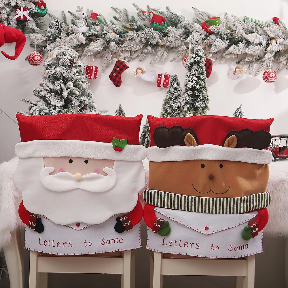 Christmas Supplies Creative Cute Old Man Snowman Envelope Chair Cover Festive Home Restaurant Place Decoration Supplies