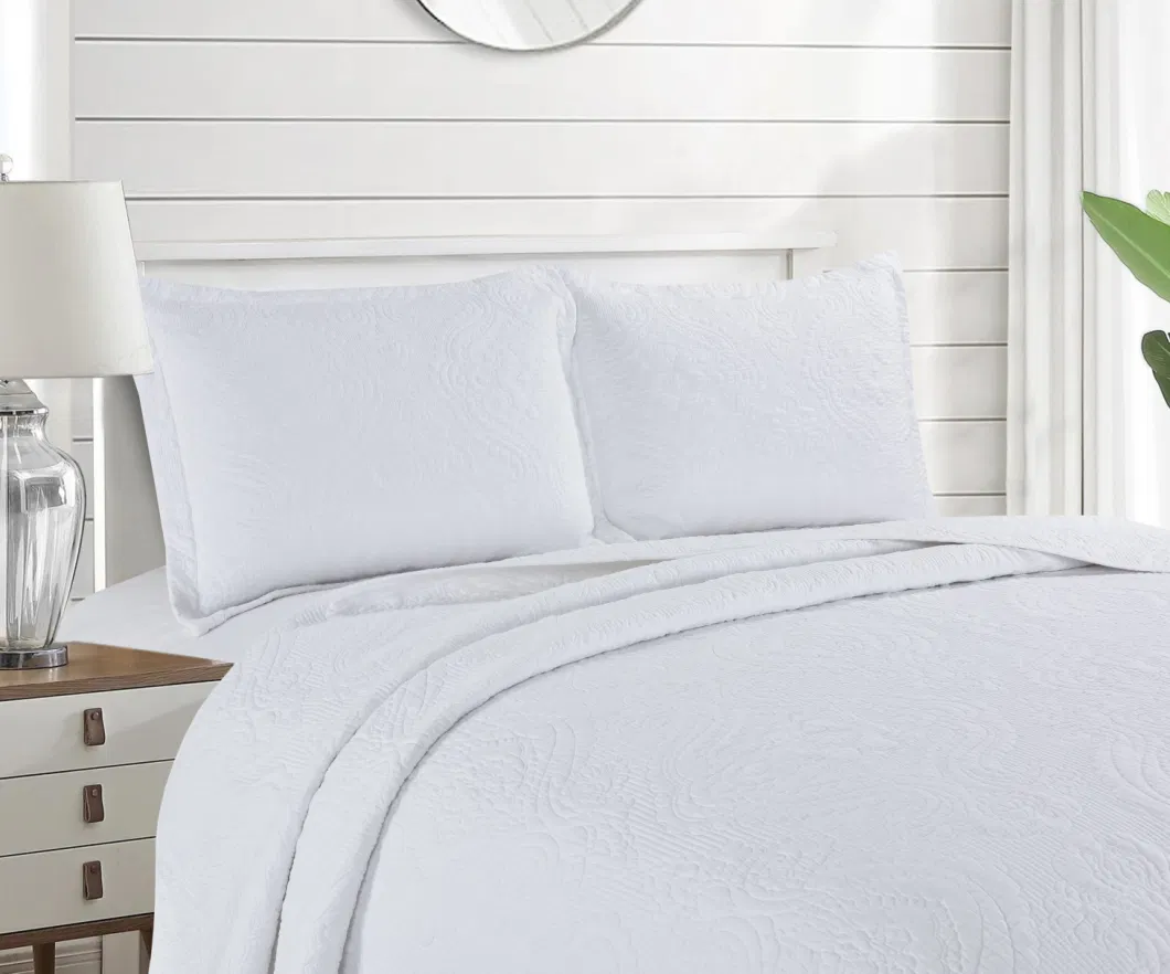 Hypoallergenic Customized Full Size Dyed Brushed Quilted Microfiber Quilt All Season Soft Breathable White Comforter