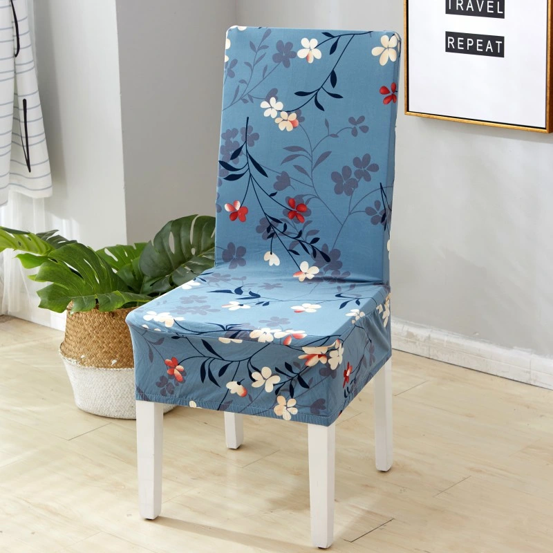 Spandex Chair Cover Removable Washable Anti-Dirty Seat Cover Printed Pattern Slipcover for Wedding Restaurant Banquet
