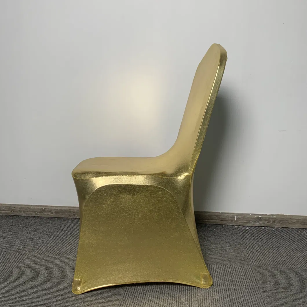 Wholesale Metallic Chair Cover Gold Spandex Banquet Chair Cover for Wedding