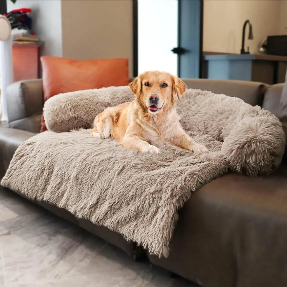 Plush Non-Slip Washable Dog Sofa Bed Pet Couch Cover for Large Dogs