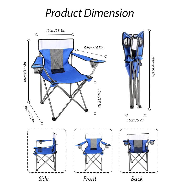 Wholesale OEM Outdoor Cheap Sillas Plegables Picnic Camping Folding Chair with Armrest