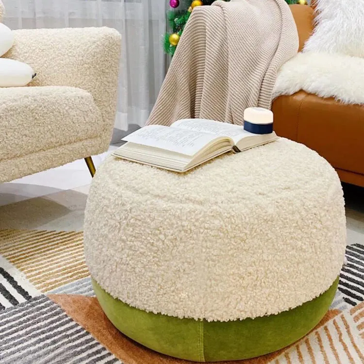 Ins Popular Design Nordic Stylist Cream White Stuffed Lounge Sheep Boucle Armchair