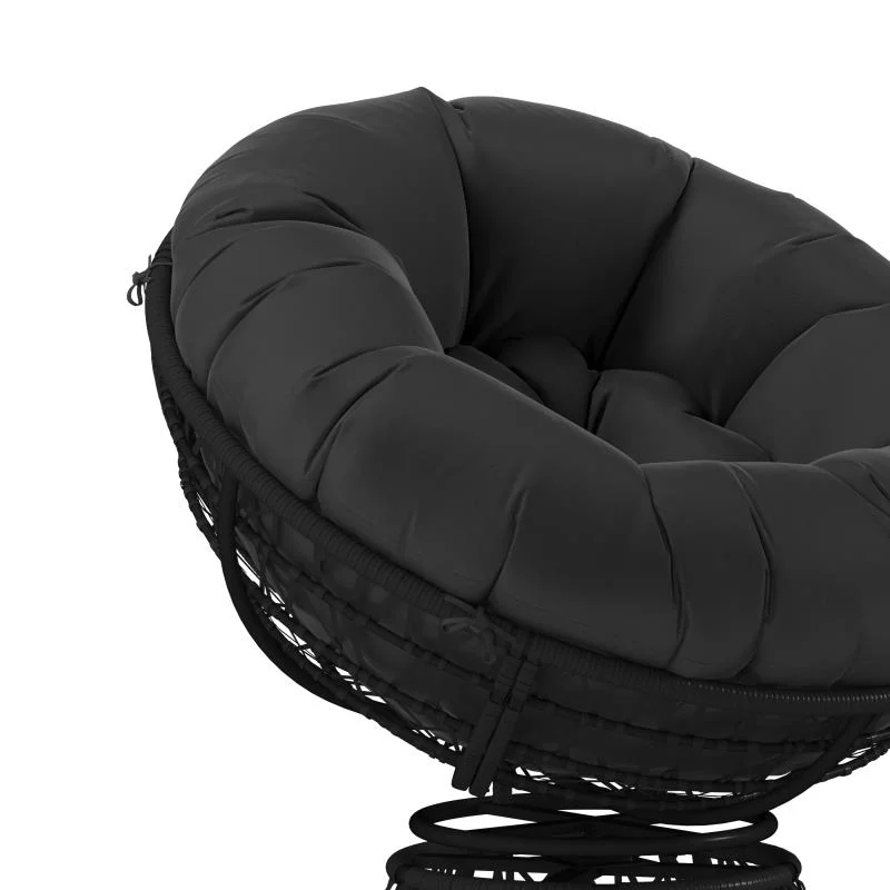 Outdoor Furniture Rattan Comfort Series Swivel Patio Chair with with Black Cushion