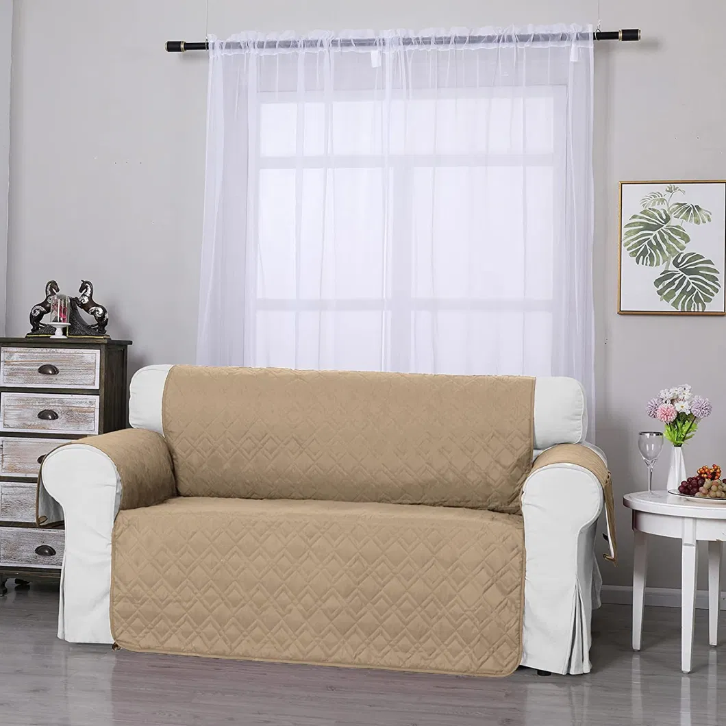 Couch Cover Sofa Slipcover Non-Slip Cover for Leather Sofa Microfiber Furniture Protector