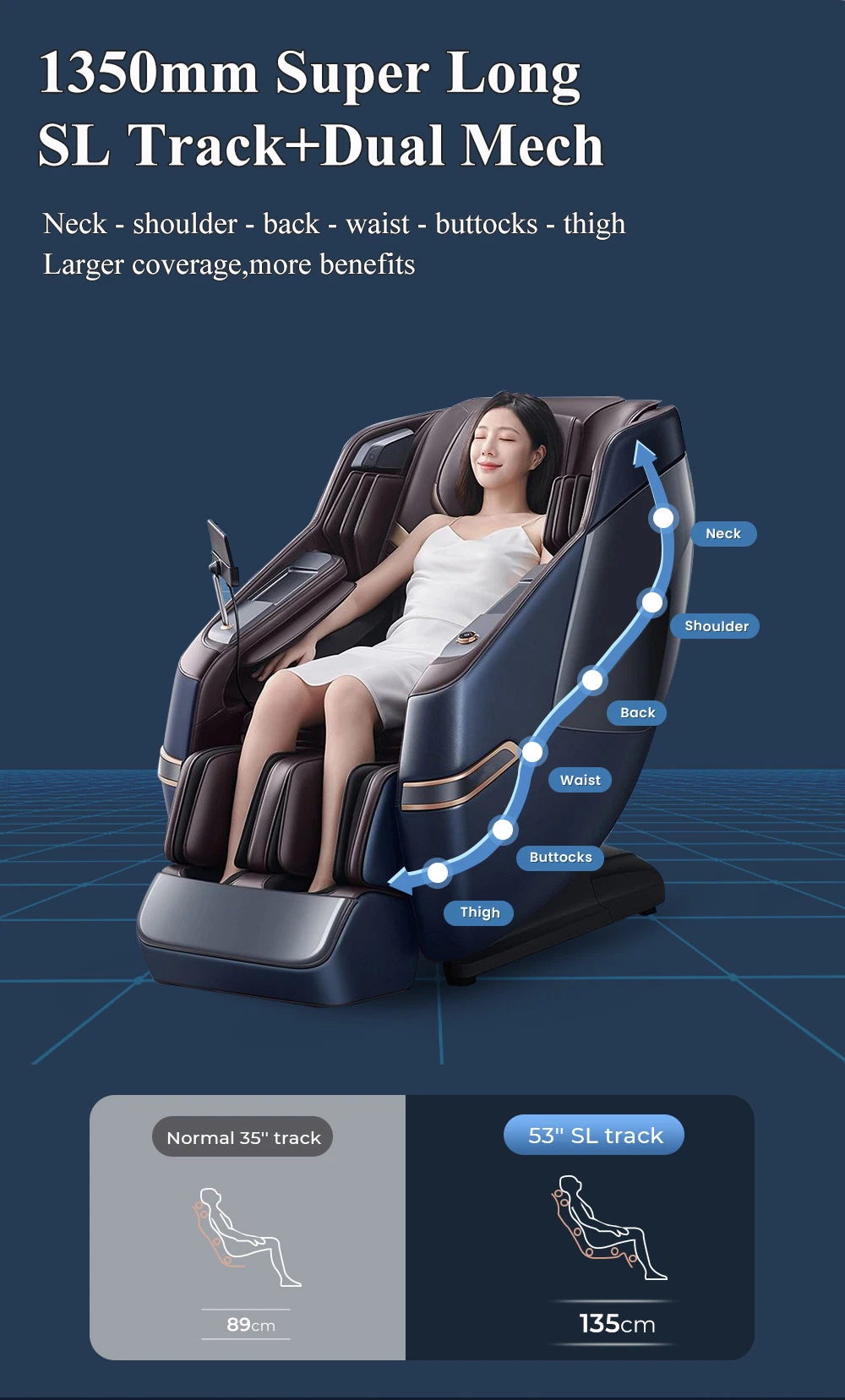 Wireless Charging Heated Back Office 4D Massage Quality Chair Cover