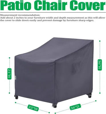Patio de servicio pesado Sofá de un asiento cubierta impermeable Ripstop