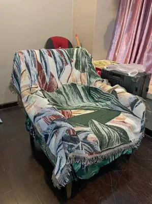 Hogar tejido Sofá gasa cama Sofá cubierta Chic Tassel Multifunción