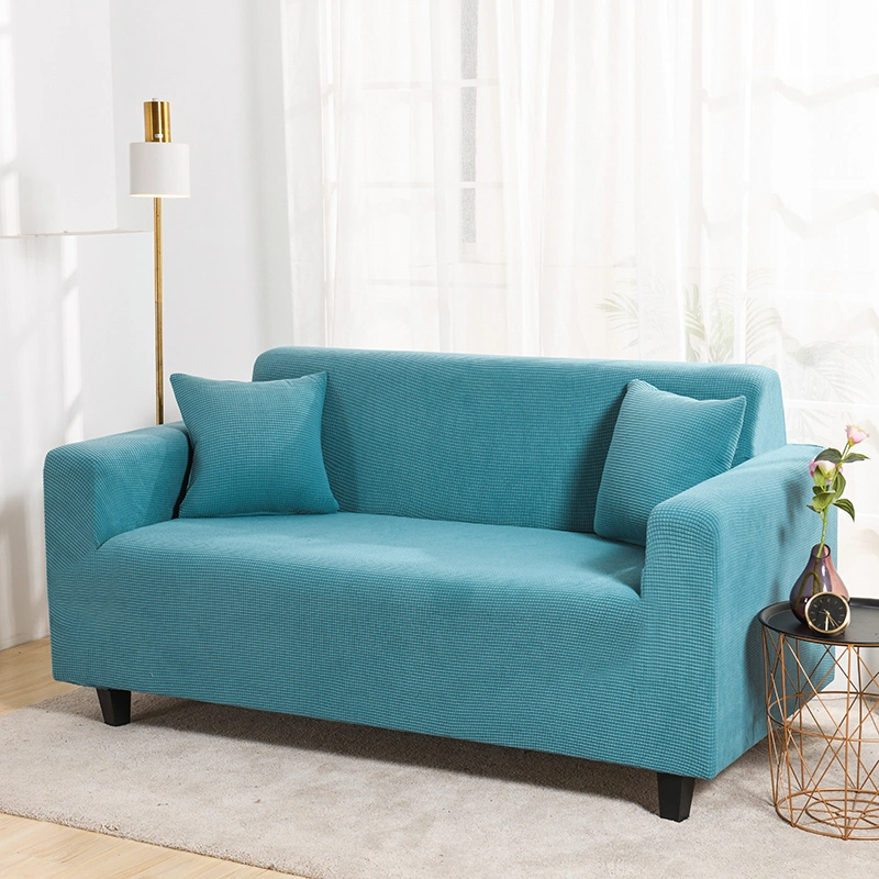 Solid Color Polar Fleece All-Inclusive Living Room Sofa Cover, Four Seasons Universal Non-Slip 4 Seat Sofa Cover