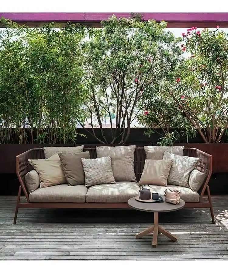 Outdoor Sun Protection Waterproof Leisure Living Room Balcony Rattan Sofa