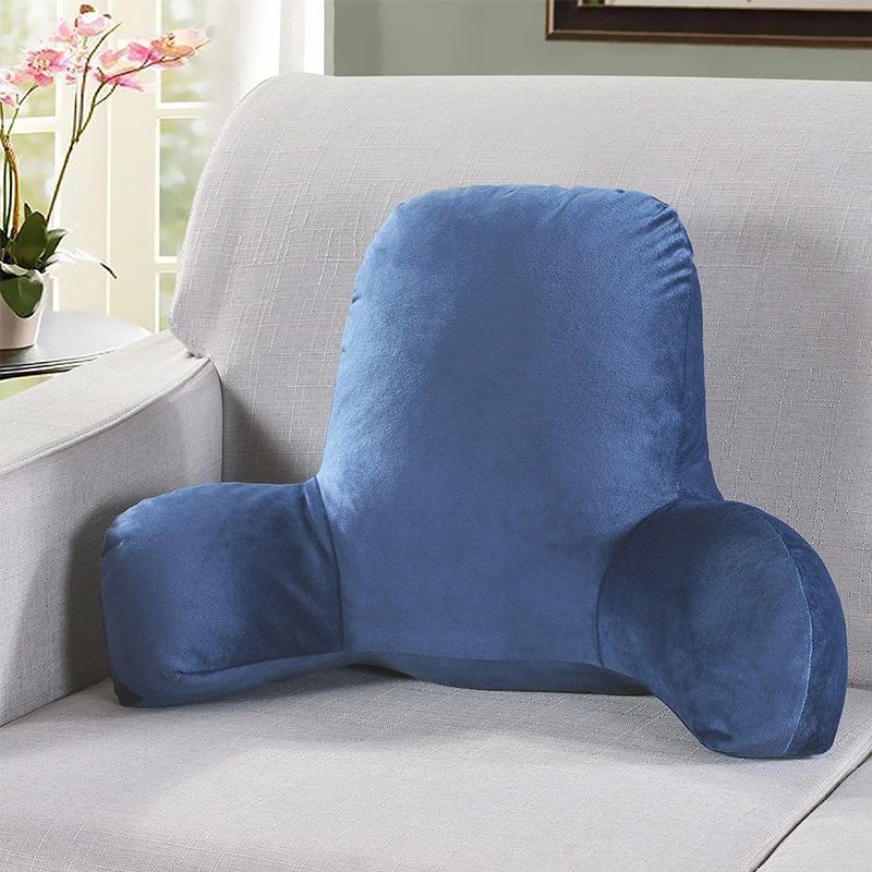 Premium Soft Reading &amp; Bed Rest Pillow Support Arms, Pockets, Removable Cover