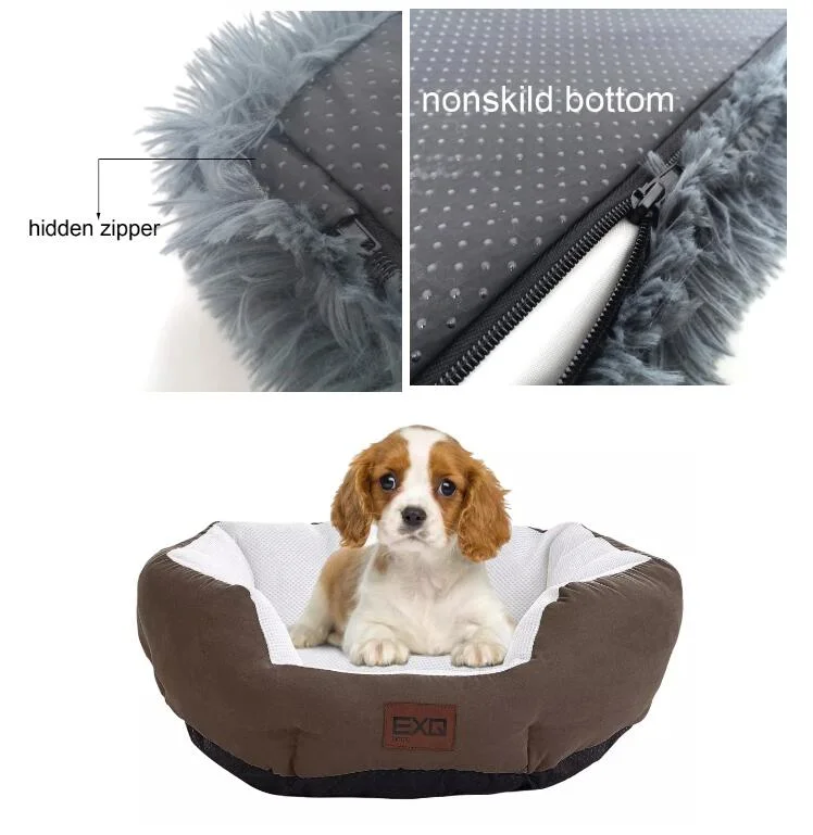 Modern Soft Warm Long Plush Round Pet Bed House