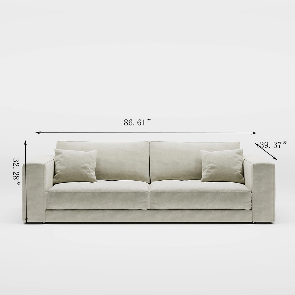 Sofa with Track Arm Anti-Scratch and Water-Proof, Beige Living Room Furniture