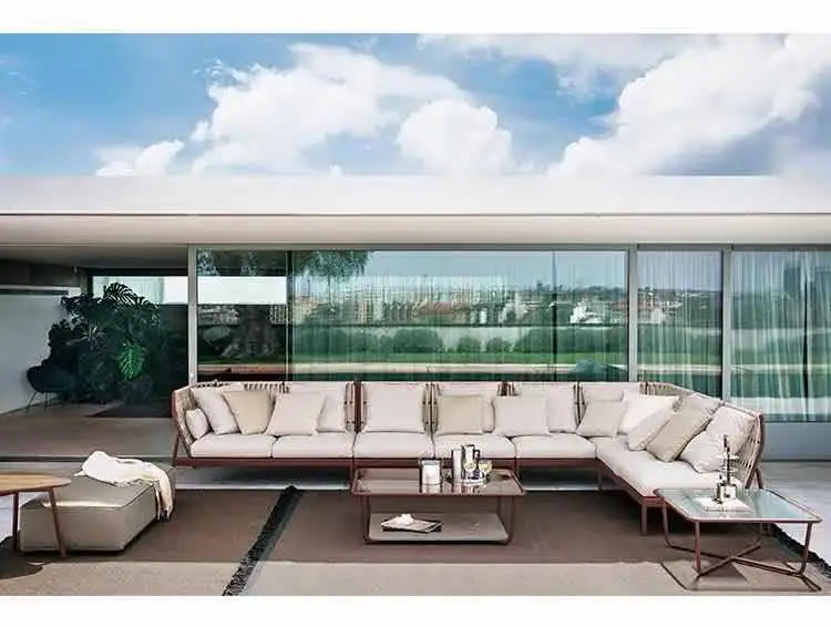 Outdoor Sun Protection Waterproof Leisure Living Room Balcony Rattan Sofa