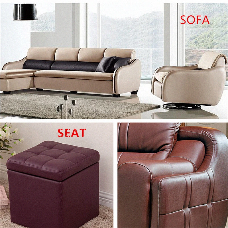 Eco Friendly Vegan Faux PU Leather Manufacturer Flocking Upholstery Decorative Sofa Seat Cover