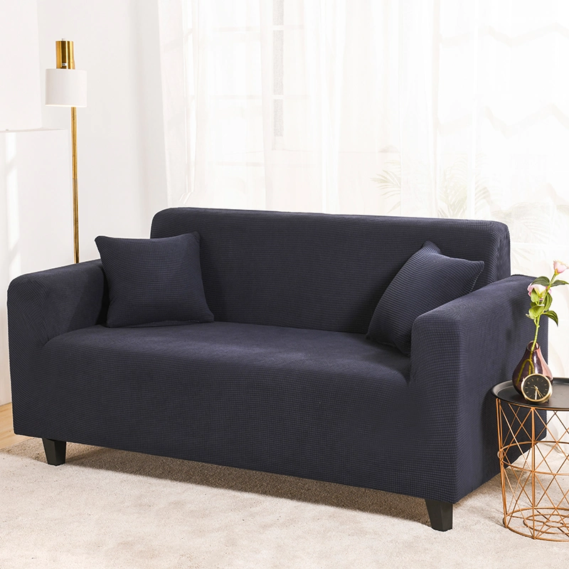 Solid Color Polar Fleece All-Inclusive Living Room Sofa Cover, Four Seasons Universal Non-Slip 4 Seat Sofa Cover