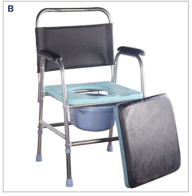 Personalizza portatile pieghevole anziani Disabled Medical doccia Commode alluminio Sedia WC con sedile