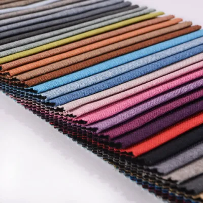 100% poliestere tessuto jacquard Home tessuto tinto liscio divano sedia Rivestimento cuscino tessuto imbottito Imitazione lino