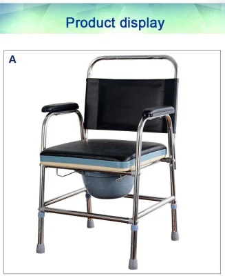 Personalizza portatile pieghevole anziani Disabled Medical doccia Commode alluminio Sedia WC con sedile