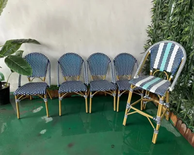 Mobili Set esterno in rattan patio coprifiletto in alluminio pressofuso Metallo Bamboo ferro tavolo e sedia Vendita Casa 8 Giardino Set