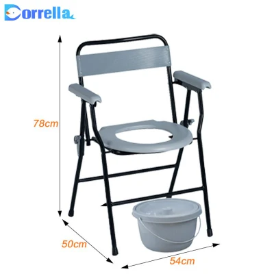 Sedia pieghevole commode cura della casa acciaio sedia pieghevole commode WC Per anziani e disabili e adulti