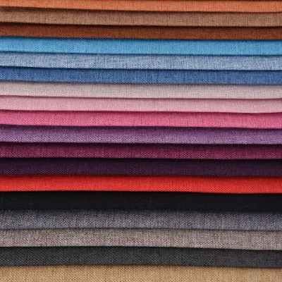 100% poliestere tessuto jacquard Home tessuto tinto liscio divano sedia Rivestimento cuscino tessuto imbottito Imitazione lino