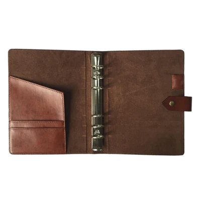 Copertina per diario per notebook in pelle con rilegatore ad anelli Loose Leaf A5