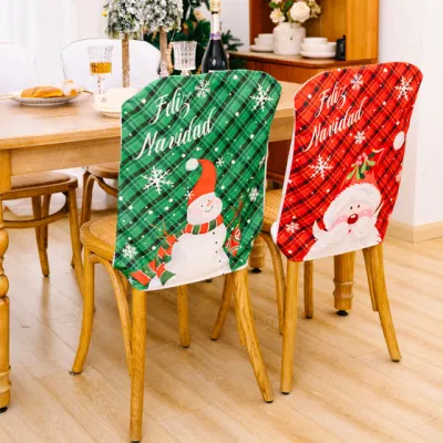 Natale decorazione Cartoon Plaid sedia cover