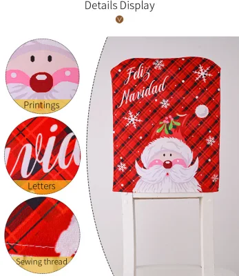 Natale decorazione Cartoon Plaid sedia cover