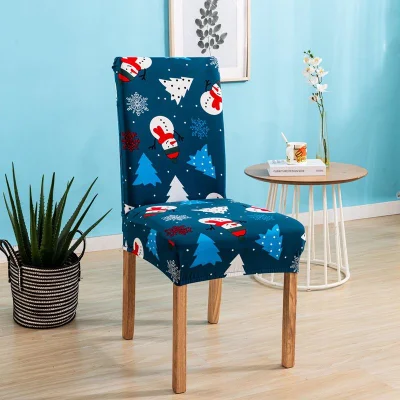 Top Sell Natale Snowman stampato blu coprisedona sala da pranzo Coprisedie per banchetti e banchetti per matrimoni