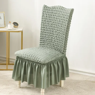 Sedia da pranzo slipcovers elastico ruffle impermeabile sedia con gonna Protezione morbida per la seduta della sedia lavabile stretch seersucker