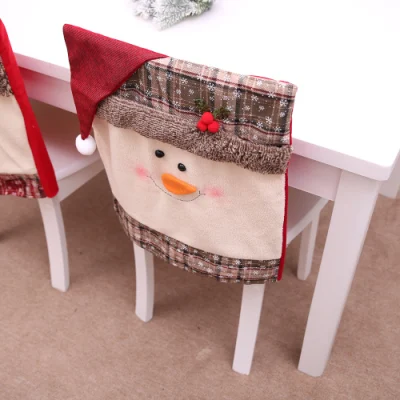 Natale sedia copre Natale cucina tavolo da pranzo Cover posteriori Santa Cappelli coprischenza Dining Decorations tavolo Natale decorazione