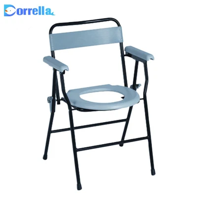 Sedia pieghevole commode cura della casa acciaio sedia pieghevole commode WC Per anziani e disabili e adulti