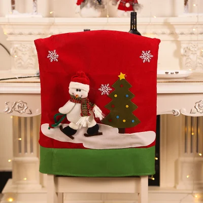 Natale Santa Snowman Cover sedia con decorazione cappello
