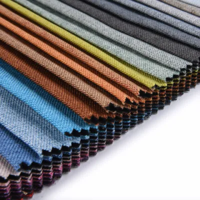 100% poliestere tessuto jacquard Home tessuto tinto liscio divano sedia Rivestimento cuscino tessuto imbottito Imitazione lino