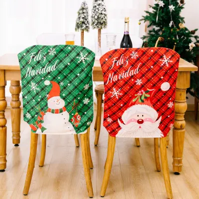 Natale decorazione Cartoon Plaid sedia cover