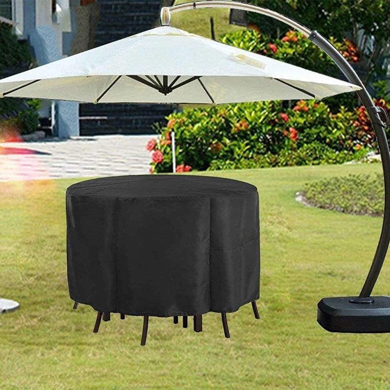 Factory Customized Outdoor Circular Table and Chair Waterproof Cover Oxford Cloth Furniture Cover