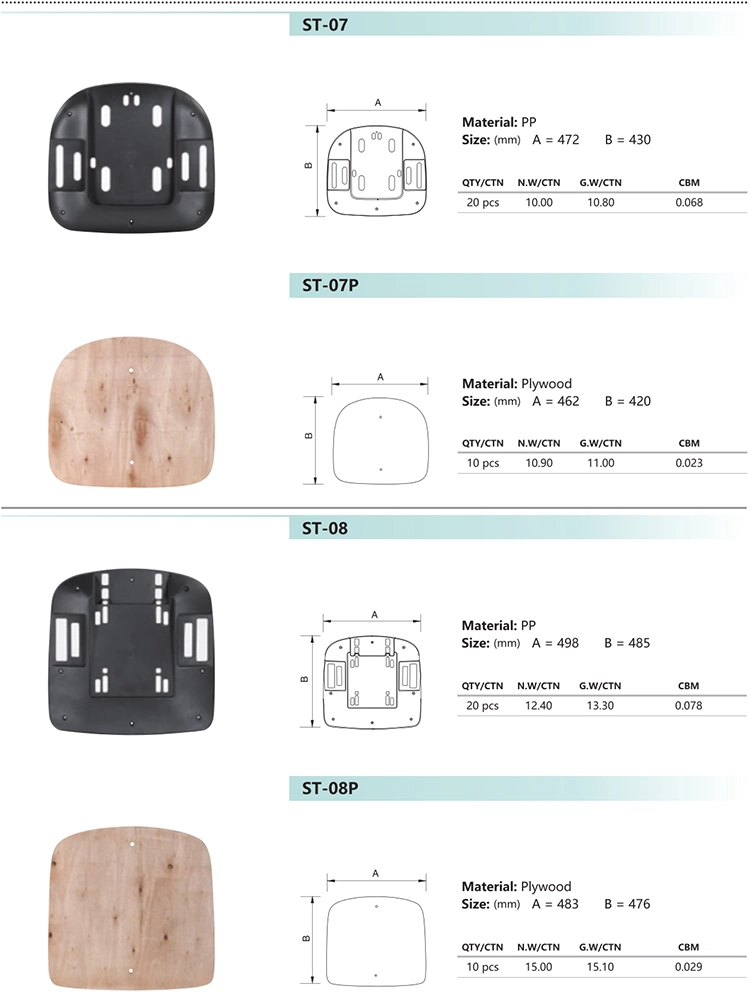 Office Chair Spare Parts Plastic Seat Cover for Plywood Seat