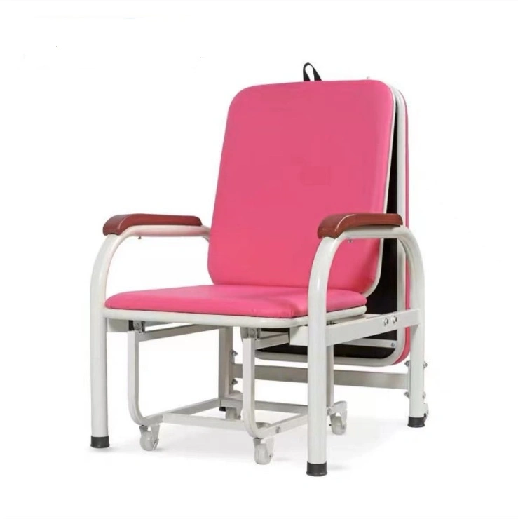 Elderly Device Foldable Steel Frame Medical Escort Chair with RoHS Low Price
