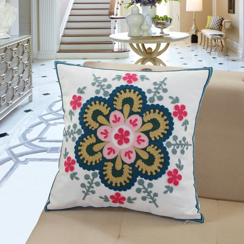 Choose From a Variety of Styles: Embroidered Canvas Fabric Cushion Cover