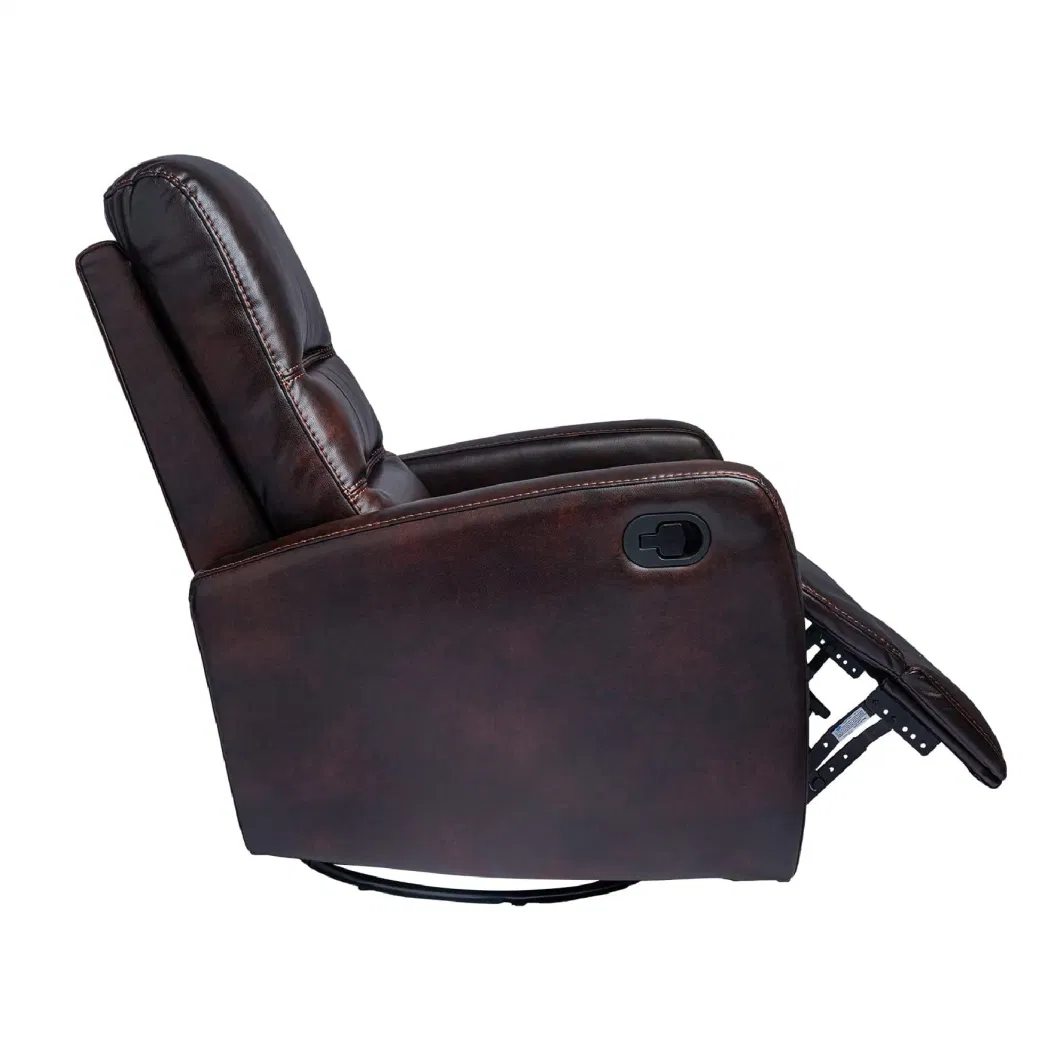 Geeksofa Manual PU Leather Rock Swivel Glider Single Seater Recliner Chair