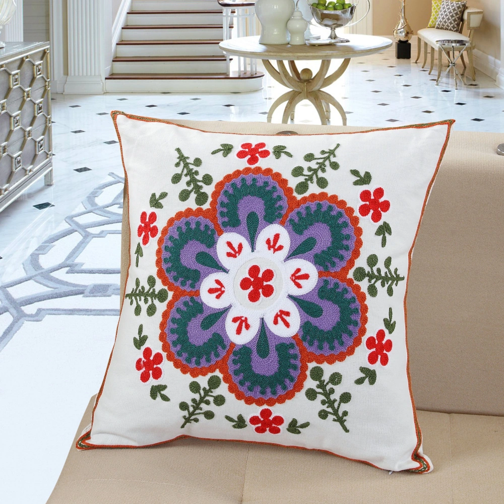 Choose From a Variety of Styles: Embroidered Canvas Fabric Cushion Cover