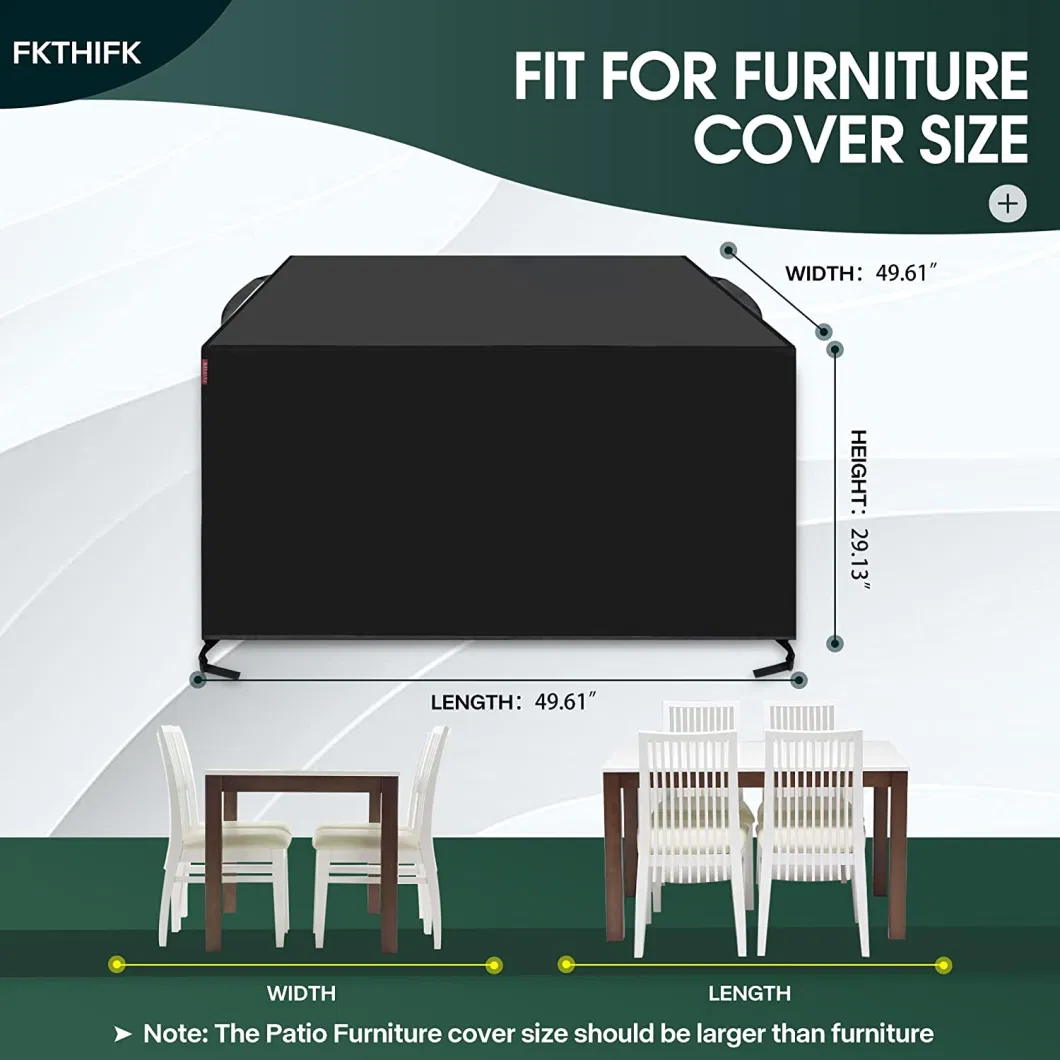Woqi Garden Furniture Cover with Safety Buckle, Waterproof Table and Chair Cover