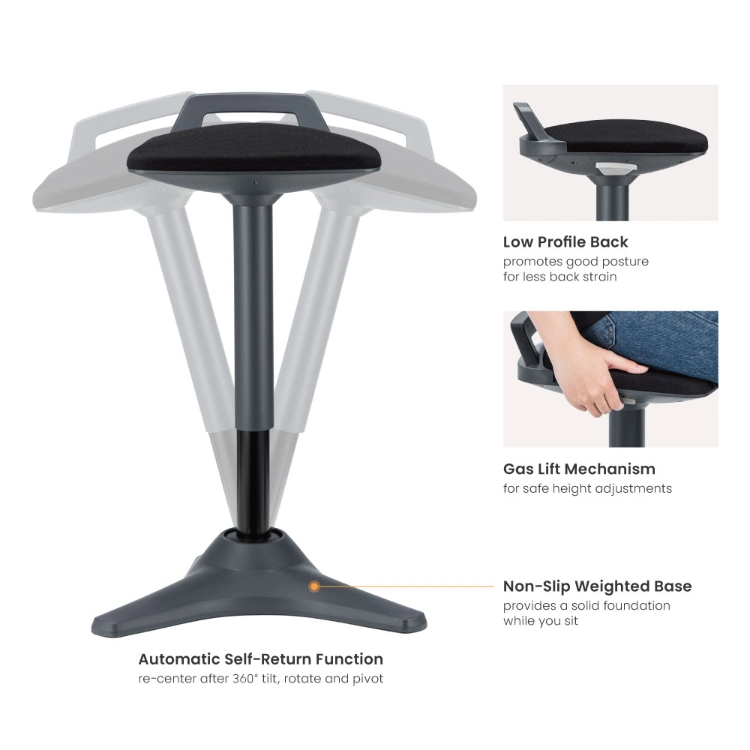 Ergonomic Height Adjustable Perch Leaning Stool Office Balance Active Seat Standing Desk Chair