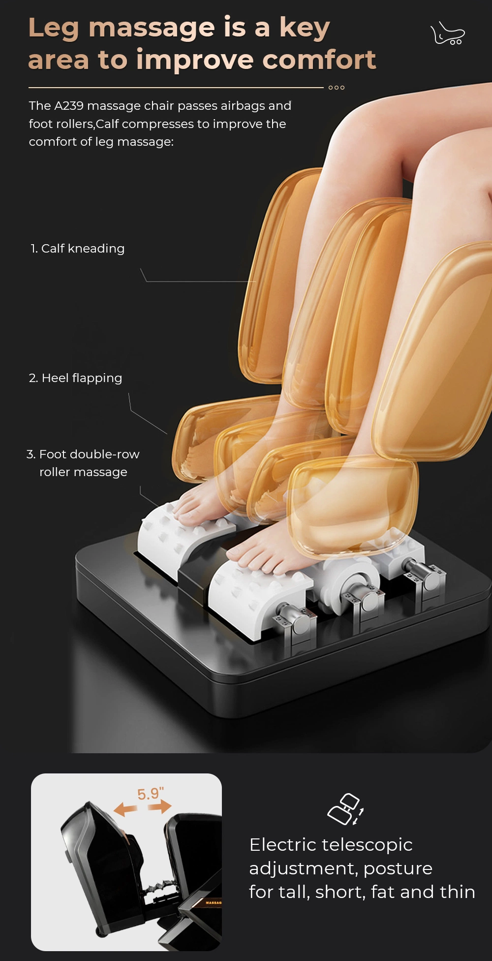 Big Size Shiatsu Music Rocking Foot Massage Chair Sofa